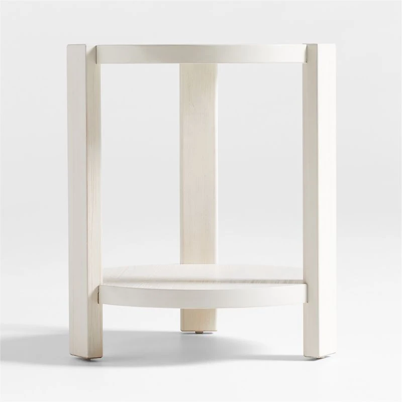 Montauk White Wood Round Nursery Side Table by Leanne Ford