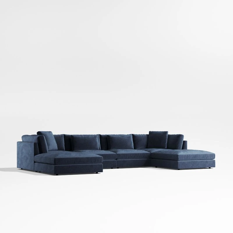 Monterey Modular 4-Piece U-Shaped Sectional Sofa with Double Ottoman