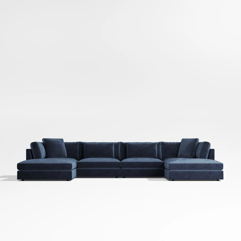 Monterey Modular 4-Piece U-Shaped Sectional Sofa with Double Ottoman