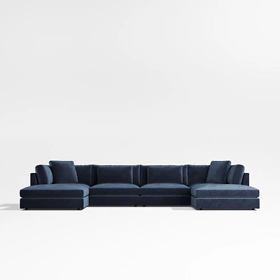 Monterey Modular 4-Piece U-Shaped Sectional Sofa with Double Ottoman