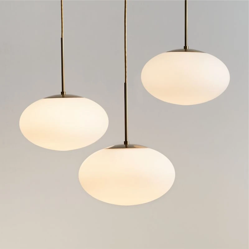 Moon Brass and Glass 3-Light Chandelier 37.5"