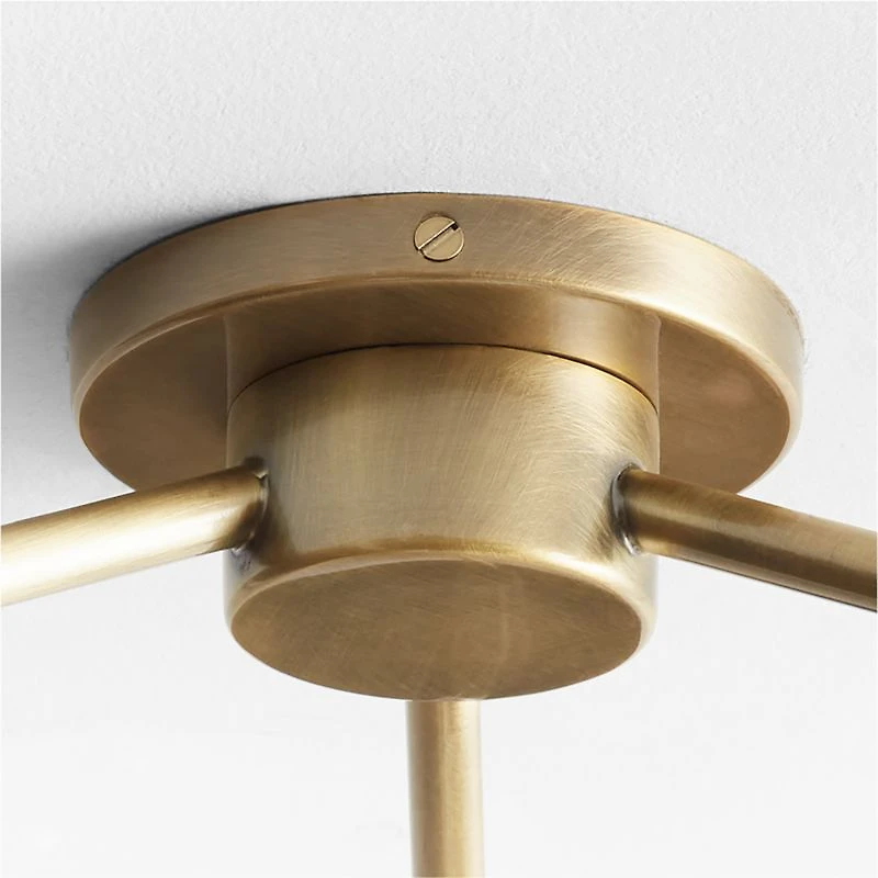 Moon Brass and Glass 3-Light Chandelier 37.5"
