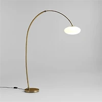 Moon Brass Arc Floor Lamp with Glass Shade