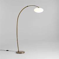Moon Brass Arc Floor Lamp with Glass Shade