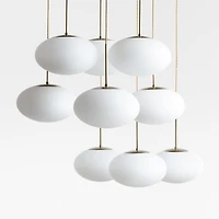 Moon Brass and Glass 3-Light Chandelier 37.5"