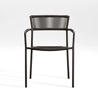 Morocco Graphite Stackable Outdoor Dining Chair with Arms