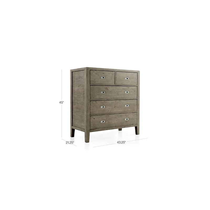 Morris Ash Grey 5-Drawer Chest