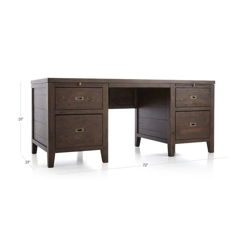 Morris 72" Chocolate Brown Executive Desk