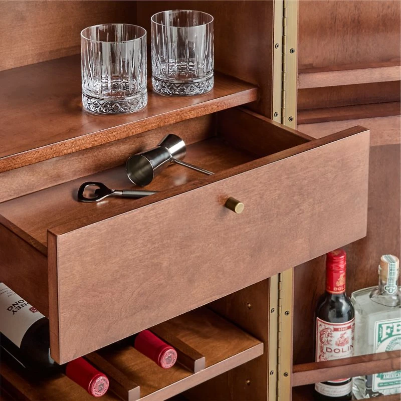 Mota 38" Dark Burl Wood Bar Cabinet