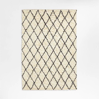 Moroccan Arlequin Diamond Wool Charcoal Kids Area Rug 5'x8'