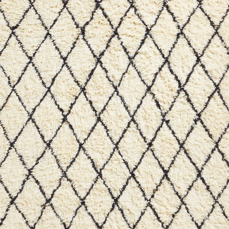 Moroccan Arlequin Diamond Wool Charcoal Kids Area Rug 5'x8'