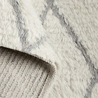 Moroccan Arlequin Diamond Wool Light Grey Kids Area Rug 5'x8'