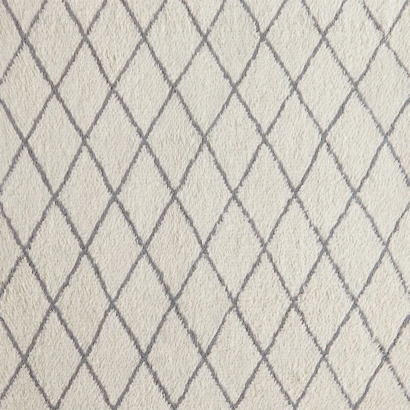 Moroccan Arlequin Diamond Wool Light Grey Kids Area Rug 5'x8'