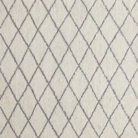 Moroccan Arlequin Diamond Wool Light Grey Kids Area Rug 5'x8'