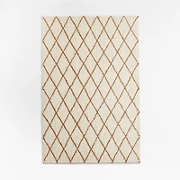 Moroccan Arlequin Diamond Wool Pink Kids Area Rug 5x8