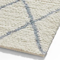 Moroccan Arlequin Diamond Wool Smoke Blue Kids Area Rug 5'x8'