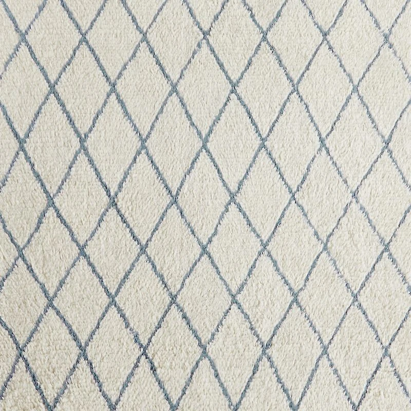 Moroccan Arlequin Diamond Wool Smoke Blue Kids Area Rug 5'x8'