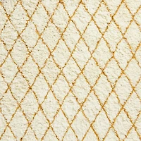 Moroccan Arlequin Diamond Wool Yellow Kids Area Rug 5'x8'