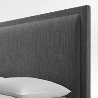 Meraux 56" Charcoal Grey Queen Upholstered Headboard with Storage Bed Base