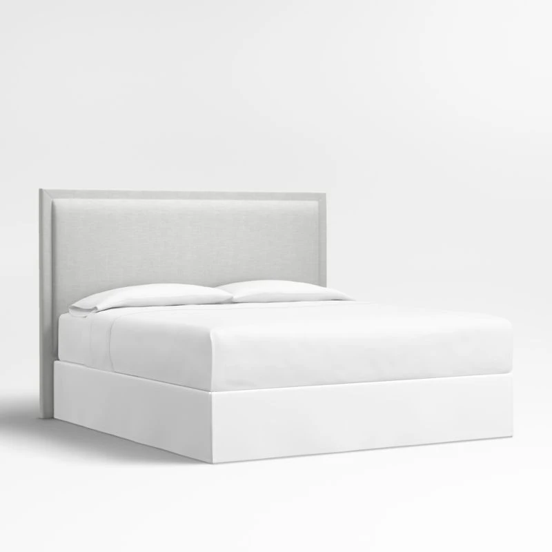 Meraux 56" Oyster Grey Beige Upholstered King Headboard