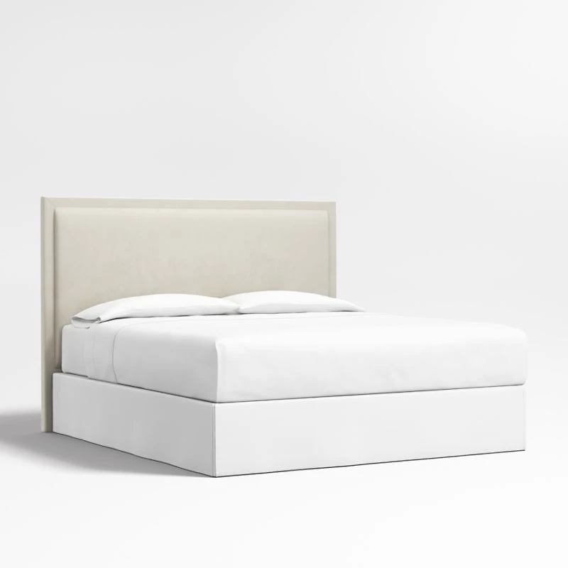 Meraux 56" Beige Upholstered King Headboard