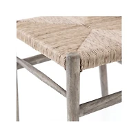 Crescent Weathered Grey Wood Wishbone Dining Chair