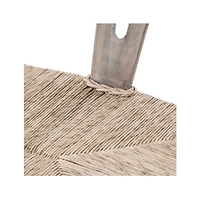 Crescent Weathered Grey Wood Wishbone Dining Chair