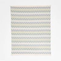 Multi Checker Cool Jacquard Woven Organic Cotton Baby Stroller Blanket
