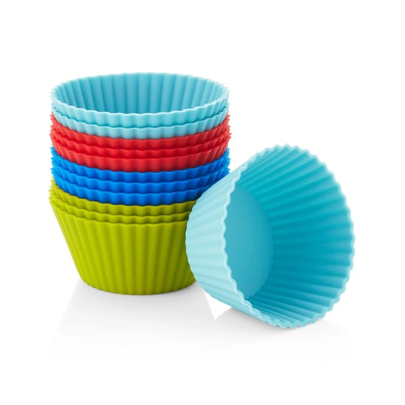 Multicolor Silicone Baking Cups, Set of 12