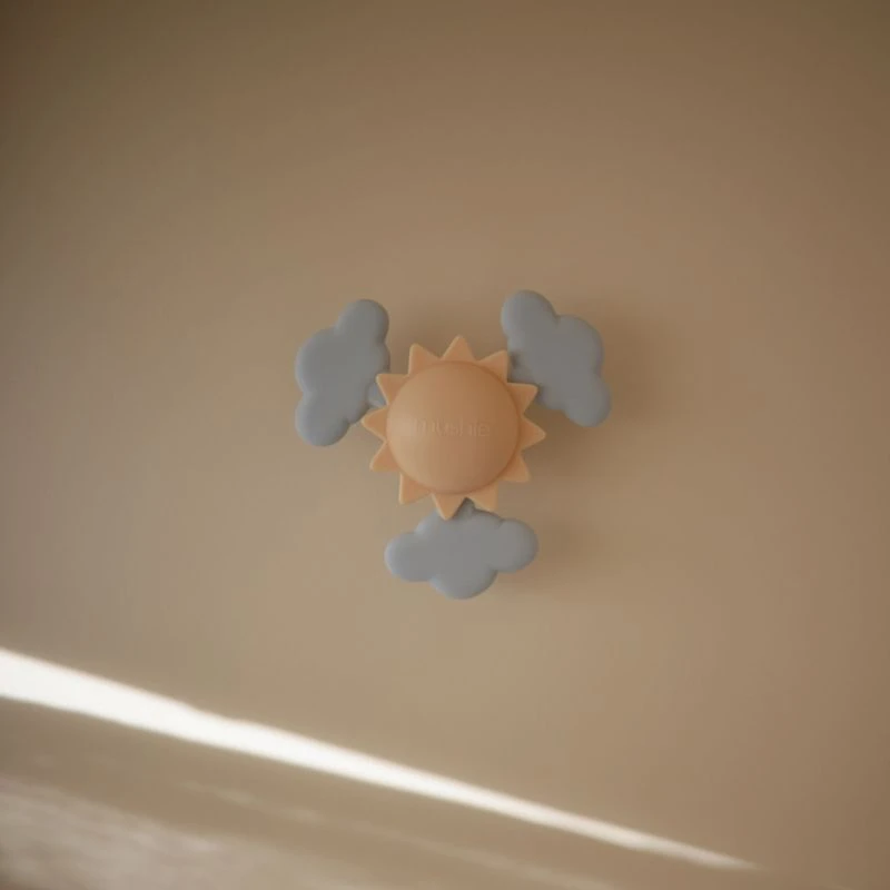 Mushie Yellow Sunshine Baby Suction Spinner Toy