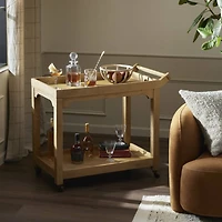 Myakka Natural Oak Wood Bar Cart