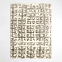 Mykonos Wool-Blend Hand-Knotted Taupe Brown Area Rug 6'x9'
