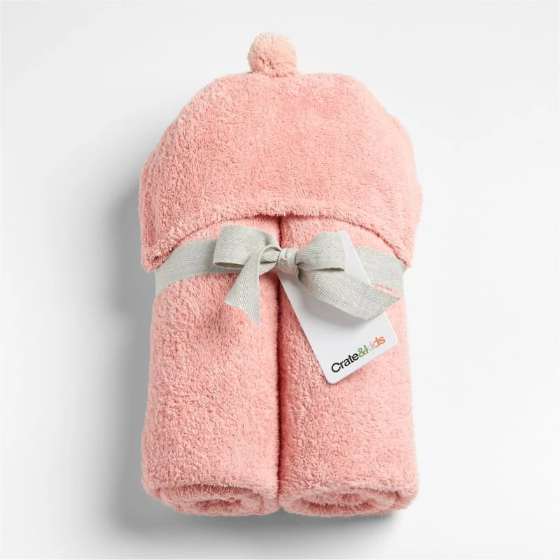 Nachi Organic Pink Hooded Kids Towel