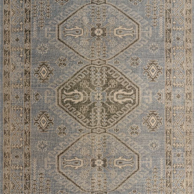 Naples Performance Traditional Blue Handknotted Area Rug 8'x10'