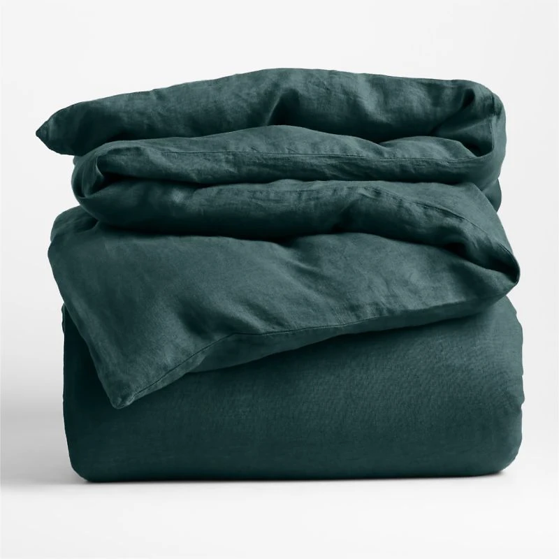 Aire Natural Hemp Sea Green Full/Queen Duvet Cover