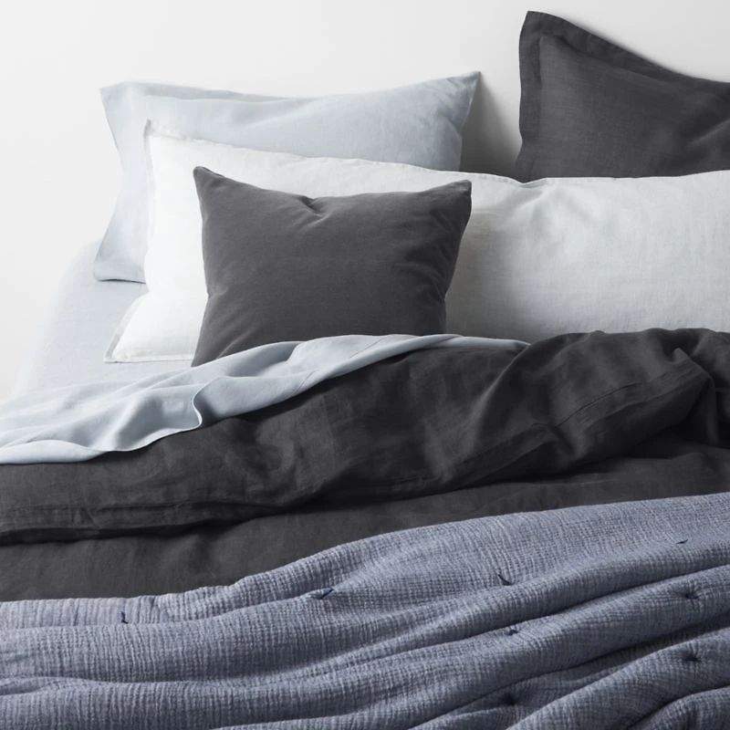 Aire Natural EUROPEAN FLAX ™-Certified Linen Mist Blue Full Bed Sheet Set