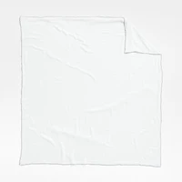 Aire Natural Hemp Merrow Stitch Crisp White Twin/Twin XL Duvet Cover