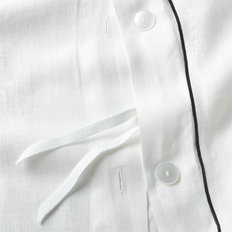 Aire Natural Hemp Merrow Stitch Crisp White Twin/Twin XL Duvet Cover
