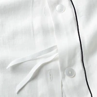 Aire Natural Hemp Merrow Stitch Crisp White Twin/Twin XL Duvet Cover