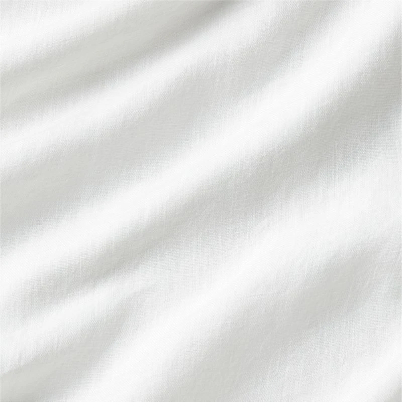 Aire Natural Hemp Merrow Stitch Crisp White Twin/Twin XL Duvet Cover
