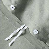 Aire Natural Hemp Sage Shadow Green Full/Queen Duvet Cover