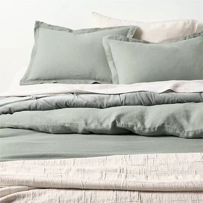 Aire Natural Hemp Shadow Sage Green King Duvet Cover