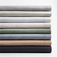Aire Natural Hemp Shadow Sage Green Queen Bed Sheet Set