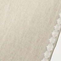 Natural Pumpkin EUROPEAN FLAX ™-Certified Linen Embroidered Runner