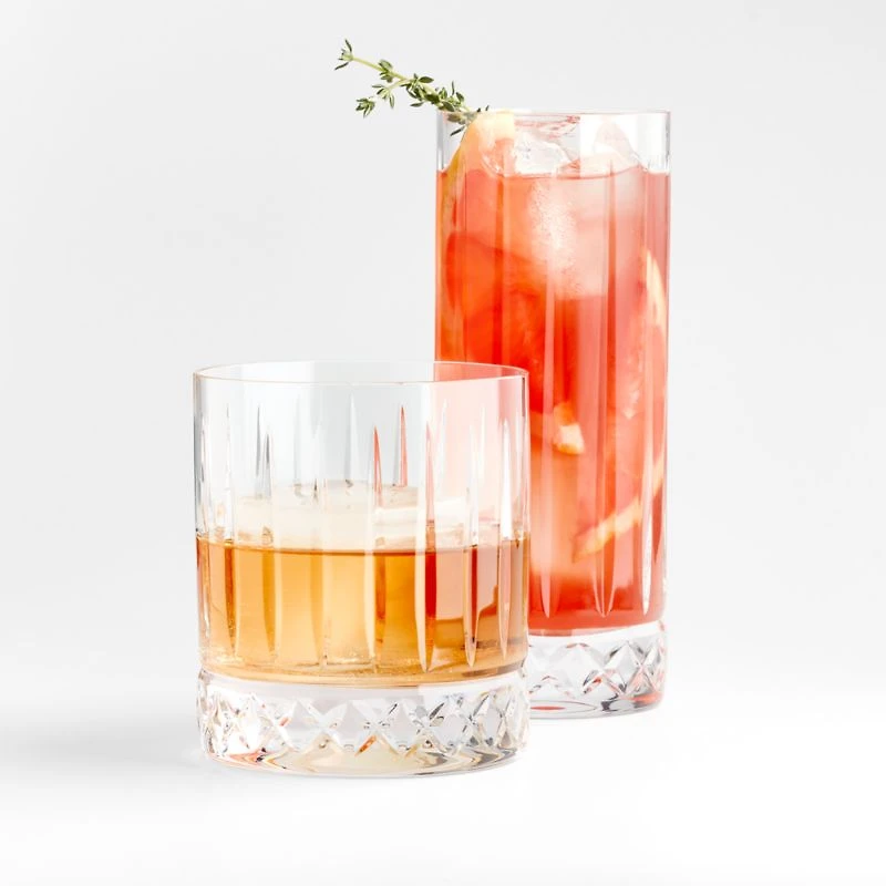 Natala 12.75-Oz. Faceted Double Old-Fashioned Glass