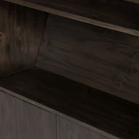 Natasha Dark Chocolate Pine Wood Bookcase with Ladder Set