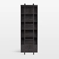 Natasha Dark Chocolate Pine Wood Bookcase with Ladder Set