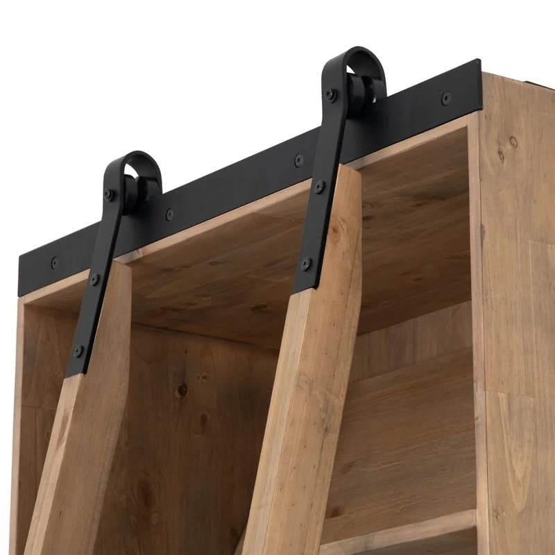 Natasha Solid Pine Wood Bookcase with Ladder Set