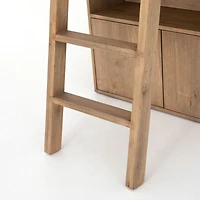 Natasha Solid Pine Wood Bookcase with Ladder Set
