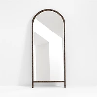 Natia Ebonized Oak Arch Floor Mirror 30"x70"
